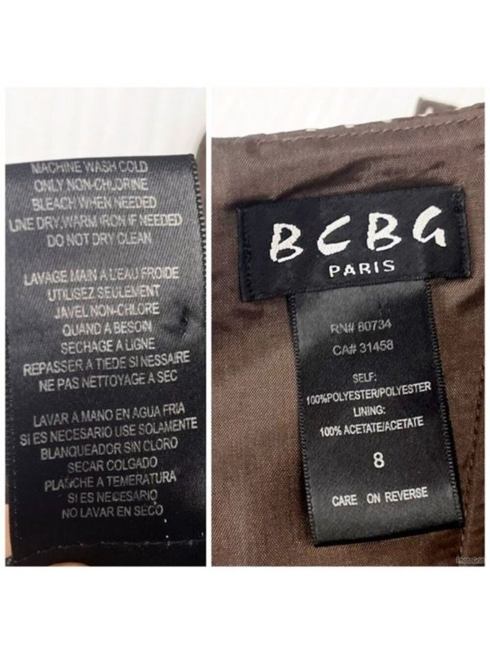 BCBG Paris Brown polka dot pleated dress 8 - Picture 7 of 9
